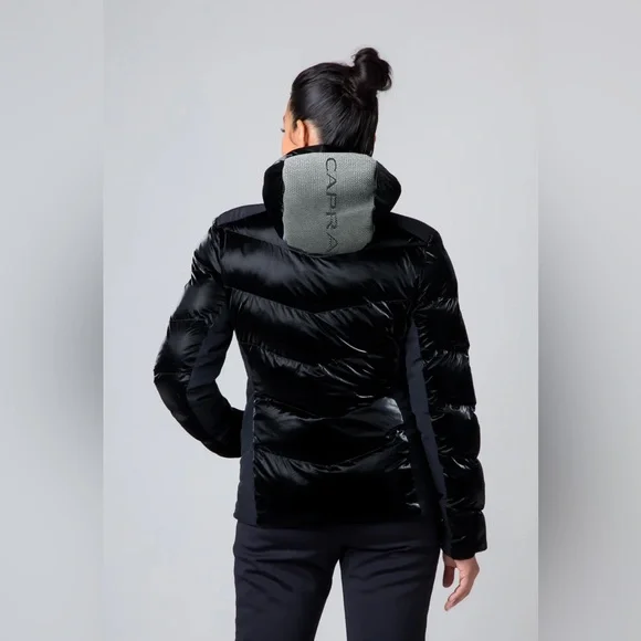 NWT Capranea Varuna Women's Black Puffer Jacket size 42 - Picture 3 of 3